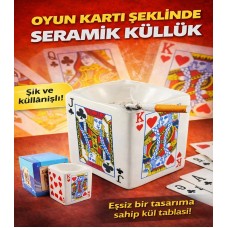 OYUN KARTI ŞEKLİNDE SERAMİK KÜLLÜK